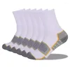 Calcetines deportivos 6 pares para correr hombres/mujeres rendimiento al aire libre cojín grueso absorbente de sudor atlético caminar senderismo calcetín de tubo medio