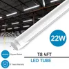 In voorraad T8 LED-buizen 4ft 1.2m 1200mm dubbele rij 2 lijn LED-buislampen lichten super helder 28W AC110-265V