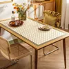 Tischdecke, nordische PVC-Kunstledermatte, wasserdicht, ölbeständig, hitzebeständig, rechteckige Tischdecke, individueller Esszimmerschutz