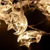 Str￤ngar 10 20 LED -stj￤rna Moon String Light Twinkle Garland Batterisdriven julfestival Holiday Party Wedding Decoration Fairy