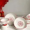 new Chinese ceramic Wu Fu Lin men creative blessing quotes festive auspicious dish plates