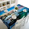 Pano de mesa meijuner personalize toque de mesa 3D colorido floral árvore cênica de pedra à prova de poeira à prova de poeira para a decoração da casa de festa vermelha