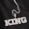 Topling Hip Hop A-Z Cartas personalizadas Colar de colar de pingente para homens Mulheres Bling Iced T zircão 18K Real Gold Plated