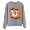 Felpe con cappuccio da donna Cartoon Tiger 2022 anni stampa felpa con cappuccio felpa a maniche lunghe da donna Pullover Casual Harajuku Sweetshirts Moletom