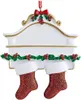 Kerstkous hars ornament gepersonaliseerde gezinnen noemen kerstboom hangende hanger 2-7 hoofden