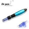 2pcs 12pins microNeedle dermapen充電可能な強力なmeso dr.pen dermaペン療法防止防止剤を備えたワイヤレスdr-pen ultima A1