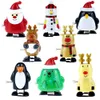 2022 Electronic Pets Wind-up and winding walking Santa Claus Elk Penguin Snowman Clockwork Toy Christmas Child Gift Toys C95