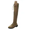 Botas de mujer 2022 oro clásico nuevo estilo con cordones cabeza redonda pintada bota grande 41 43 07091011