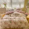 Ensembles de literie Ensemble de literie imprimé floral vintage Drap plat en mousseline de soie Housse de couette Taie d'oreiller Linge de lit Twin Full Queen King Home Textile 221010