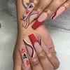 Lange kist nagels kunst mode mix kleur pers op nagels groothandel draagbare afgewerkte vinger kunstmatige manicure tips