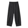 Men's Pants Men's Pleated Elastic Waist Lace Up Japan Harajuku Streetwear Loose Casual Black Kimono Skirts Menswear Trousers Male