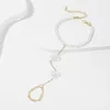 Charm Armbanden Eenvoudige Vrouwelijke Goud Kleur Metalen Ketting Voor Vrouwen Wit Hart Parel Vinger Partij Sieraden Geschenken