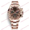 Men's Watch HighQuality Factory 2813 Automatic Mechanical Watch 116505 116508 40mm Chocolate dial Rose Gold WristWatch Band Watches Sapphire Glass Folding clasp