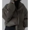 Parka da donna in piumino nero colletto alla coreana caldo giacca corta cappotto largo moda coreana vintage casual piumino femminile confortevole capispalla top inverno 221010