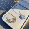 Choker Design Herz Vierblättriges Kleeblatt Magnetische Anhänger Halskette Für Frauen Mädchen Mode Zirkon Titan Stahl Weihnachten Geschenk Schmuck