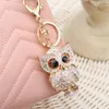 Owl Rhinestone Crystal Keyring Keychains Charm Pendant Handbag Purse Bag Key Ring Chain Keychain Gifts 3 Colors