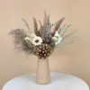 Faux Floral Greenery Natural Pampas Plants For Room Decor Fuffly Without Vase Pine Cone Nordic Style Home Garden Arrangement Party 221010