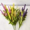 Decoratieve bloemen 4 pc's/kavel lavendel kunstmatige boeket plastic nepplanten voor binnenshuis huis keukenkantoor tafel