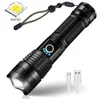 Powerful zoomable flashlights torch USB Rechargeable 5 modes High Power Tactical Hunting Flashlight lights Hiking camping Lamp