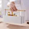 Opslagflessen Kruidenschaalrek aanrecht servetten sauzen kruiden houten handgreep draagbare huiskeuken mosterdolie organisator