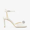 Diseñador Boda Sandalias nupciales Zapatos de mujer Lujo Sacora 85 mm / 100 mm Sandalia con perla Tacón alto Peep Toe EU35-43 Con caja