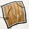 Scarves 2022 Classice Silk Square Scarf Women Print Stripe Hair Band Wrist Foulard England Style Neckerchief Bandana Echarpe