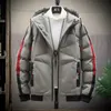 Masculino abaixo Parkas Homem quente Homens espessos Jaquetas Parka Casual Casual Outwear Coats de retalhos de retalhos Male com capuz Windbreaker algodão Casaco preto acolchoado 221010