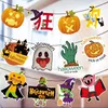 Pancarta colgante de Halloween, guirnalda, banderines, murciélago, calabaza, fantasmas, araña, pancarta de papel, decoraciones para fiesta de Halloween, accesorios de terror