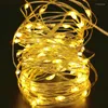Str￤ngar 10st. Koppartr￥d Led String Lights Fairy Garland Christmas Outdoor Home Room Lamp Wedding Holiday Decor Batteri Powered