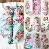Blankets 2PCS Born Pography Baby Po Props Boy Girl Cotton Swaddle Wrap Blanket Floral Sleeping Bag Sleep Sack 0-6M