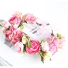 Couronne de fleurs décoratives pour mariage, guirlande de roses de Simulation, accessoires de coiffure réglables faits à la main pour robe