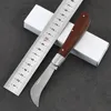 Small Folding Knife Stainless Steel Mini Pocket Knife Wood Handle Cutter Camping EDC Tool Outdoor Cutlery