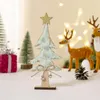 Decorações de Natal Diy Wooden Tree Decoration 2022 Arbol de Navidad Mini Estrela Xmas Artesanato Crafos Bow Shop Barra de Janelas