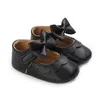 Sapatos atléticos infantil menina menina pu bowknow princess borracha inferior anti-deslizamento de sola mole de cor sólida mocassins primeiro walker pré-caminhão