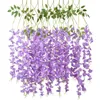 Faux Floral Greenery 12 Unids Wisteria Flores Artificiales Colgante Garland Vine Rattan para Boda Arco Fiesta Hogar Jardín Decoraciones Fake Flower String 221010