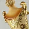 Table Lamps European Vintage Resin Beige Royal Style Lights Flower Fabric Horn Bedroom Beside Lamp Living Room Lighting