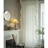 Cortina Nodic Window Princess estilo dupla camada lótus valance para as cortinas da sala de estar de luxo