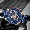 Horloges Mannen Sport Chronograaf Quartz Horloge Mode Luxe Roestvrij Stalen Band Mannelijke Klok Lichtgevende Handen Relogio Masculino