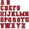 Noções 6 cm Patches de Carta AZ Ferro em Patches Vermelho Preto Xadrez Alfabeto Toalha Applique Adesivo para Roupas Chapéus DIY Natal Deco2232937