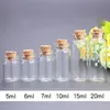 Transparent Glass Drifting Bottle DIY Cork Stopper 0.5ml 1ml 2ml 3ml 4ml 5ml 6ml 7ml 10ml 15ml 20ml