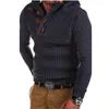 Zip ull tr￶ja m￤n pullover l￥ng￤rmad halv-zipper jumper stickad vinter kashmir f￶r mens ytterkl￤der cool