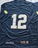 NCAA University Football College 12 Ian Book Jersey 3 Joe Montana All Szygowana drużyna granatowy biały zielony kolor dla fanów sportu oddychający dobry/wysokiej jakości w sprzedaży