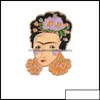 Pins Brooches Pins Brooches Jewelry Painter Mexican Artist Enamel For Women Metal Decoration Brooch Bag Button Lapel Pin Men Broach Dhhgo