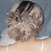 Headpieces Bohe Purple Crystal Bridal Hair Accessories Wedding Headdress Women For Bride To Be 3PCS Pins Jewelry Set