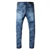 Mens Designer Jeans Genou Skinny Rip Silm Fit Regular Relaxed Distress Cult Trendy Blue Straight Leg Black Patch Fashion Super Softener Biker