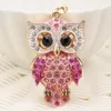 Owl Rhinestone Crystal Keyring Keychains Charm Pendant Handbag Purse Bag Key Ring Chain Keychain Gifts 3 Colors