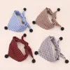 Collari per cani Cute Plaid Bandana Cotton Soft Small Medium Dogs Sciarpa Puppy Cats Saliva Asciugamano Animali domestici Accessori per toelettatura Collare con bavaglino