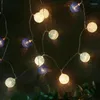 Stringhe 3,7 m 20 luci a corde in batuffolo di cotone a LED per la decorazione esterna Ghirlanda di vacanze di nozze Catena di illuminazione a globo di Natale