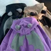 여성 후드 땀 촬영 셔츠 미국 만화 디자인 감각 작은 악마 후드 가디건 플러스 플러스 스웨터 여자 가을과 겨울 느슨한 코트 탑 221010