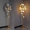 Floor Lamps Nordic LED Lamp Foyer Restaurant Bedroom Lighting Fixtures Gold Metal White Glass G9 Bulb Home Deco Designer Drop